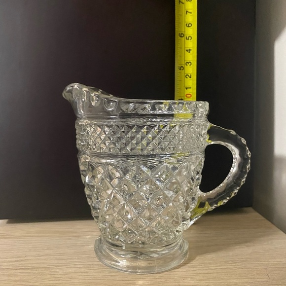 Anchor Hocking Wexford Crystal Glass Creamer Vintage Tableware, Kitchenware - Picture 7 of 9